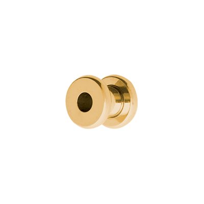 24k gold plated flesh tunnel with rounded edge