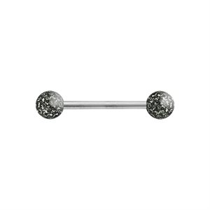 Crystal nipple barbell with epoxy on gems