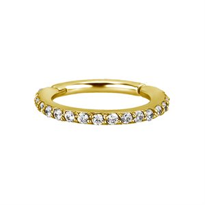 24k gold plated jewelled hinged segment ring