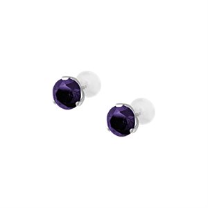 Round cubic zirconia earstuds