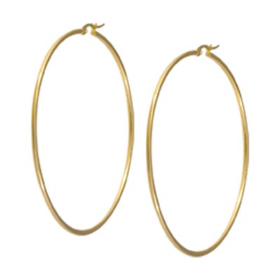 24k gold plated round hoop earrings