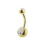 24k gold plated double jewelled navel banana