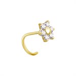 Bijou de nez courbé en or 18k avec une fleur