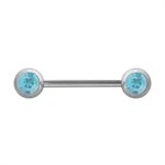 Double facing jewelled nipple barbell