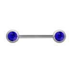 Double facing jewelled nipple barbell