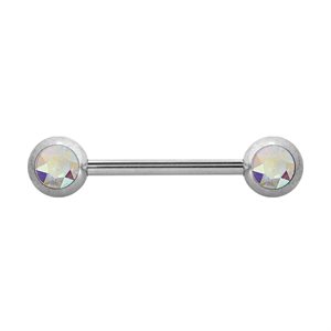 Double facing jewelled nipple barbell