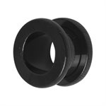 Black steel flesh tunnel with rounded edges