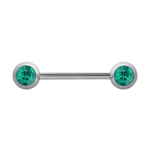 Double facing jewelled nipple barbell