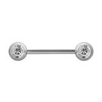 Double facing jewelled nipple barbell