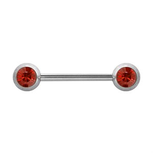 Double facing jewelled nipple barbell