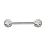 Double facing jewelled nipple barbell