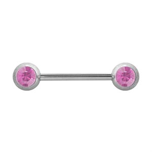 Double facing jewelled nipple barbell