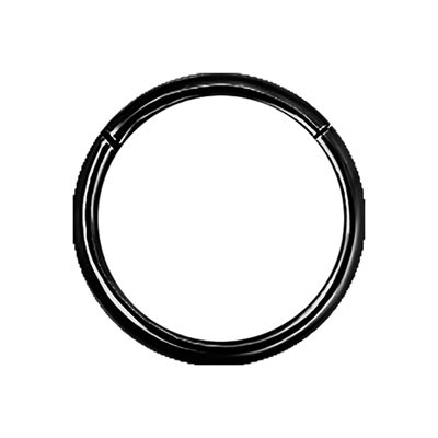 Black steel hinged segment clicker ring