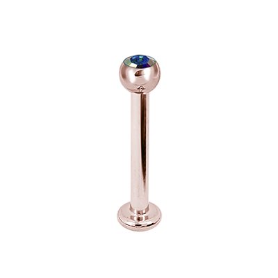 24k rose gold plated steel jewelled labret