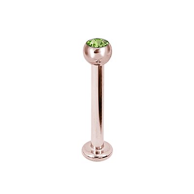 24k rose gold plated steel jewelled labret