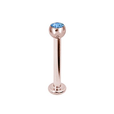 24k rose gold plated steel jewelled labret