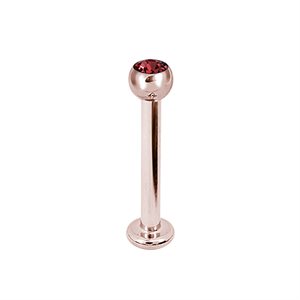 24k rose gold plated steel jewelled labret