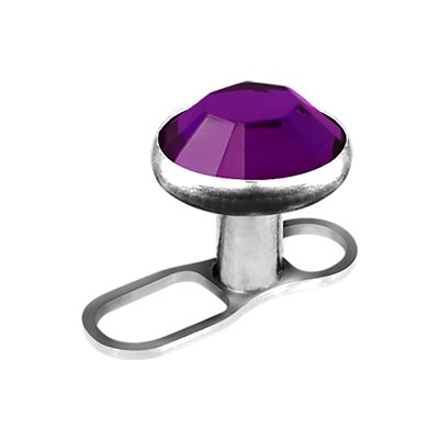 Dermal en titanium de style ouvert avec une pierre