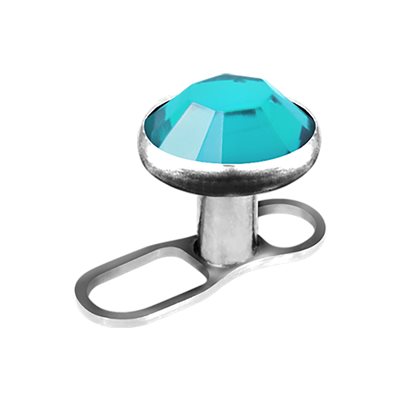 Dermal en titanium de style ouvert avec une pierre