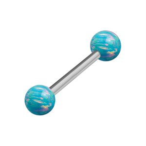 Titanium internal barbell with opals