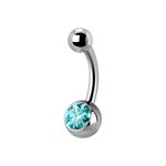 Titanium internal jewelled navel banana