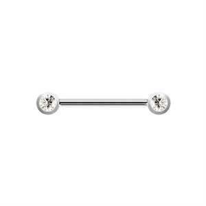 Double jewelled titanium nipple barbell