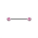 Double jewelled titanium nipple barbell