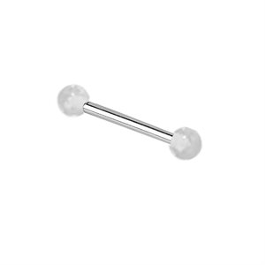 Barbell with acrylic balls