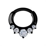 Black steel crystal hinged segment clicker