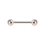 Micro barbell en acier plaqué or rose 24k