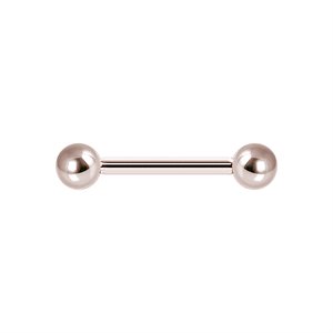 Micro barbell en acier plaqué or rose 24k