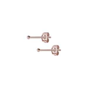 24k rose gold plated steel ball earstud