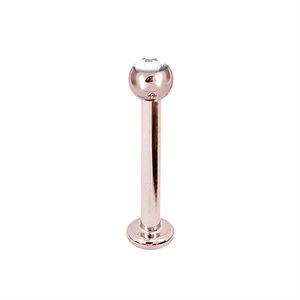 24k rose gold plated steel jewelled labret