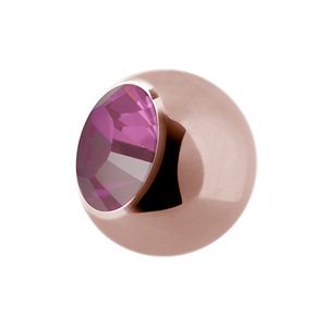 24k rose gold plated steel jewelled spare replacement ball