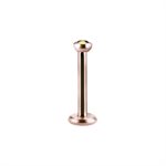 Labret interne plaqué or rose 24k avec une pierre