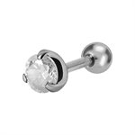 Micro barbell with cubic zirconia