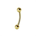 Micro barbell courbé plaqué or 24k