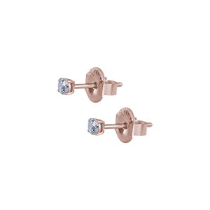 Boucle d’oreille plaqué or rose 24k avec pierre ronde griffé