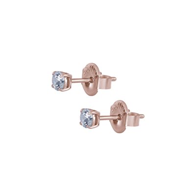 24k rose gold plated steel zirconia earstud