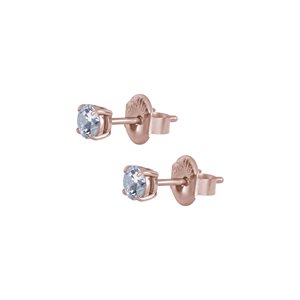 Boucle d’oreille plaqué or rose 24k avec pierre ronde griffé