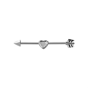 Industrial barbell with jewelled arrow