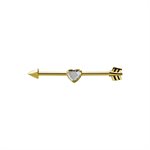 24k gold plated industrial barbell with jewelled arrow