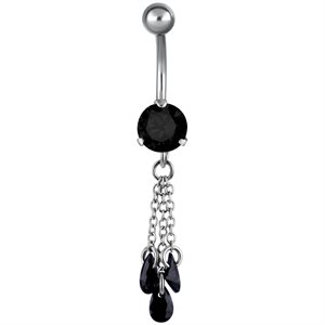 Jewelled banana with chains floating zirconia dangle