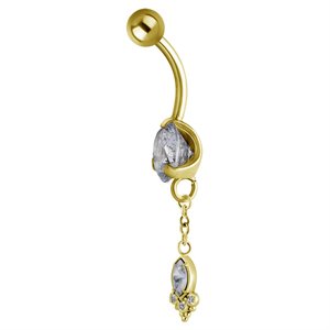 24k gold plated jewelled banana with dangle