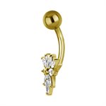 24k gold plated jewelled navel banana