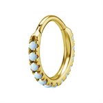 24k gold plated hinged clicker ring with opals