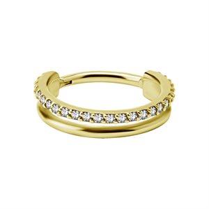 24k gold plated jewelled hinged clicker double rings