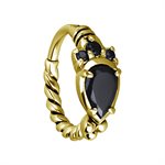 24k gold plated jewelled hinged clicker ring