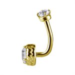 24k gold plated internal rook banana with premium zirconia