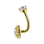 Banane de rook interne plaquée or 24k avec zircons premium